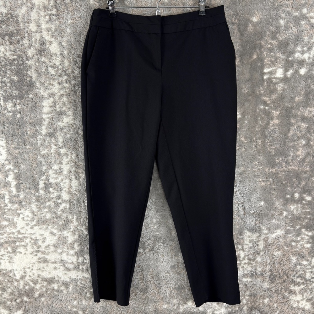 Worthington‎ Size 10 Minimalist Career Preppy Pants Black Button ZIp Stretch